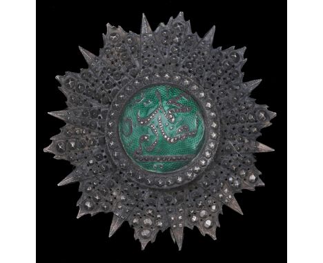 Tunisia, Kingdom, Order of Nichan Iftikah, 2nd type, First Class star, 80mm, silver and enamel, monogram of Muhammad IV al-Ha