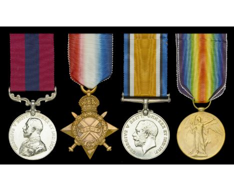 A Great War 1915 ‘French theatre’ D.C.M. group of four awarded to Lance Corporal, later Second Lieutenant, W. S. Muir, 1/6th 