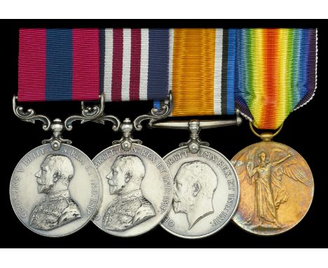 A fine Great War 1918 ‘V.C. action’ D.C.M., 1918 ‘Western Front’ M.M. group of four awarded to stretcher-bearer Lance Corpora