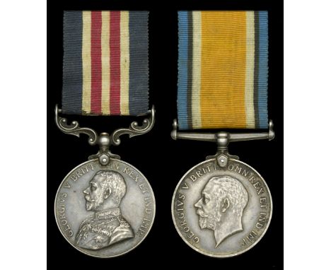 A Great War 1916 ‘Western Front’ M.M. pair awarded to Private E. Hurst, Lincolnshire Regiment, late Cheshire Regiment, who di