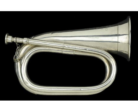 A North Staffordshire Regiment Presentation Silvered Bugle, c.1950. A fine example, by Potters of Aldershot, engraved North S