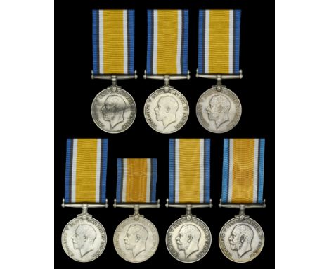 British War Medal 1914-20 (7) (56358 Pte. A. Cronin. The Queen’s R.; 74598 Pte. T. E. Dwight. R. Fus.; L-8184 Pte. J. Moore. 