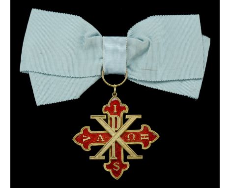 Italian States, Kingdom of the Two Sicilies, Sacred Military Constantinian Order of St George, Lady’s shoulder badge, 52mm, s