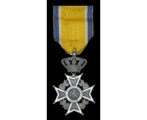 Netherlands, Kingdom, Order of Orange-Nassau, Knight’s breast badge, 65mm including suspension x 41mm, silver and enamel, in 