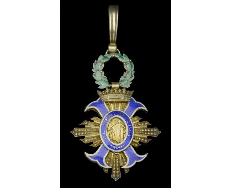 Spain, France Period, Order of Civil Merit, Commander’s neck badge, 95mm including wreath suspension x 49mm, silver-gilt and 
