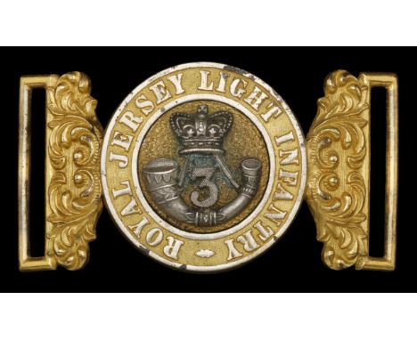 A 3rd Royal Jersey Light Infantry Militia Officer’s Waist Belt Clasp 1855-1902. A fine quality and rare example of standard 1