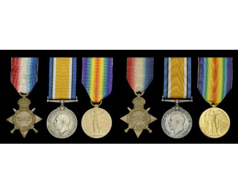 Three: Sergeant J. Nuttall, Royal Fusiliers 1914-15 Star (90541, Cpl J. Nuttall. R. Fus.); British War and Victory Medals (90