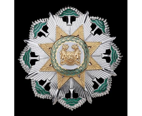 Sierra Leone, Republic, Order of the Republic, Second Class Star, 88mm, silver, silver-gilt, and enamel, hallmarks for Birmin