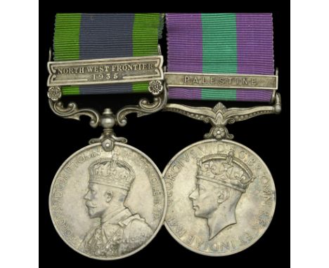 Pair: Private J. Johnston, Highland Light Infantry  India General Service 1908-35, 1 clasp, North West Frontier 1935 (3309932