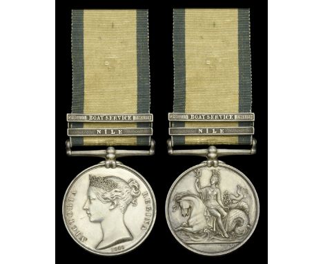 The unique N.G.S. medal awarded to Rear-Admiral John Harper, C.B., Royal Navy, who was promoted for his ‘Boat Service’ action