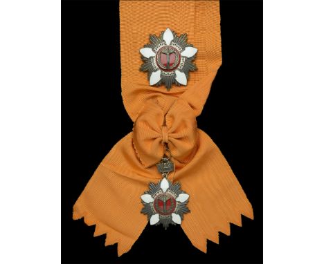 Korea, Republic, Order of Merit, Grand Cross set of insignia, comprising sash badge, 83mm including suspension x 56mm, silver