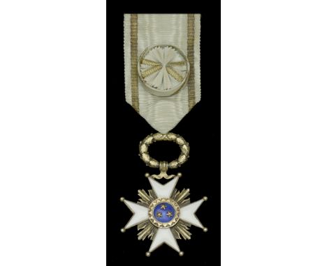 Latvia, Republic, Order of the Three Stars, Officer’s breast badge, 56mm including suspension x 39mm, silver-gilt and enamel,