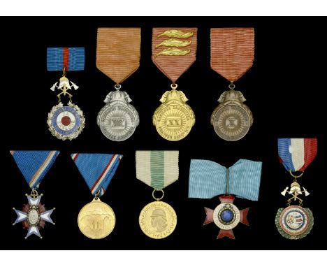 Yugoslavia, Social Federal Republic, Fire Fighters Cross of Valour, bronze and enamel; Fire Fighters Cross of Merit, silver a