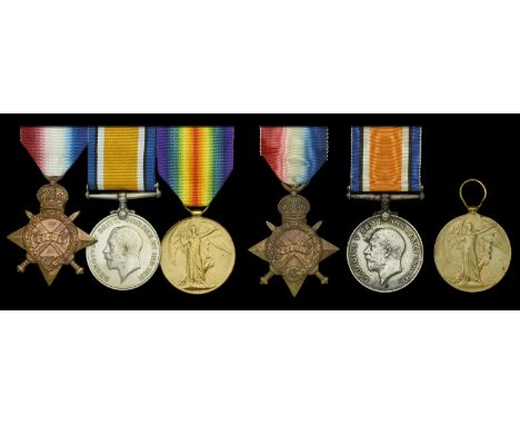 Three: Chief Stoker W. J. Jewell, Royal Navy 1914-15 Star (293937, W. J. Jewell, S.P.O., R.N.); British War and Victory Medal