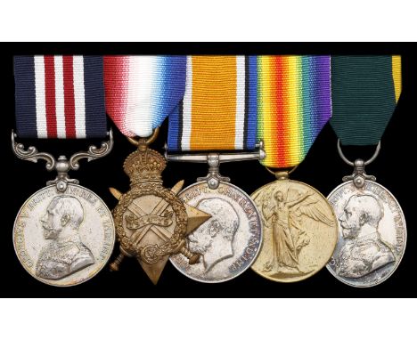A Great War ‘Western Front’ M.M. group of five awarded to Corporal S. Whittingham, Worcestershire Regiment, late Royal Army M