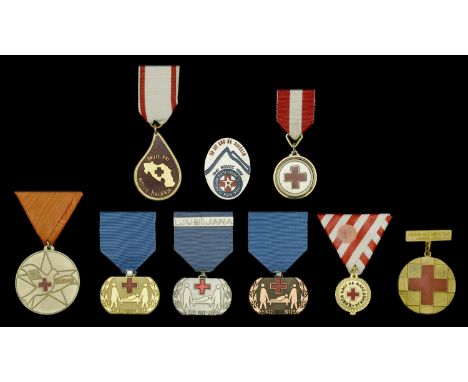 Yugoslavia, Social Federal Republic, Red Cross Decorations (9), Medal of Honour, gilt and enamel, with brooch bar; Medal of R