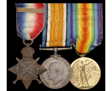 Three: Acting Corporal R. Elkington, Royal Fusiliers  1914 Star, with clasp (12804 L. Cpl. R. Elkington. 4/R. Fus.); British 