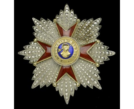 Vatican, Holy See, Order of St. Gregory, Grand Officer’s Star, by Tanfani, Rome, 78mm, silver, gold, and enamel, maker’s cart