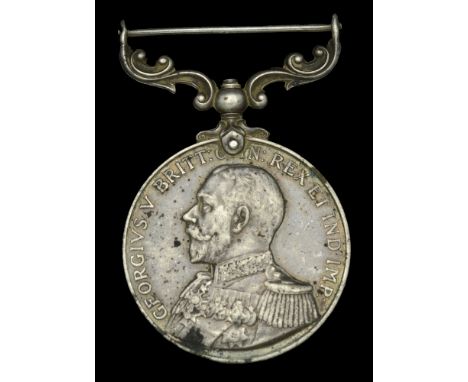 Royal Naval Meritorious Service Medal, G.V.R. (J.25611. R. L. Dudley, ... “Lance” Patrol 1918.) rate neatly erased, nearly ve