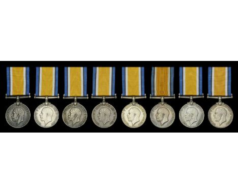 British War Medal 1914-20 (8) (19323 Pte. C. B. Brown. C. Gds.; 366141 Pte. W. Sproson. North’d Fus.; 91917 Pte. A. T. Coulth