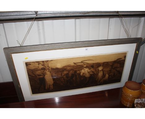 A framed and glazed lithograph, Robert Macbeth RA 'Harvest Moon'