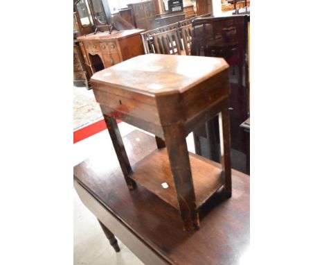 A vintage walnut sewing table, width approx. 37cm