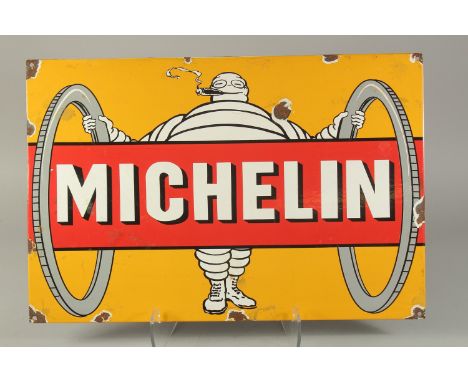 A LARGE MICHELIN ENAMEL SIGN. 12ins x 23ins.