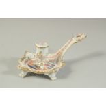 A MEISSEN CHAMBER CANDLESTICK with Tischchen pattern. Circa. 1860. Cross swords mark in blue. 21cm