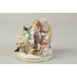 A MEISSEN GROUP EMBLEMATIC OF WINTER, first modelled by Carl Schoenheit. Circa. 1860. 14.5cm high.
