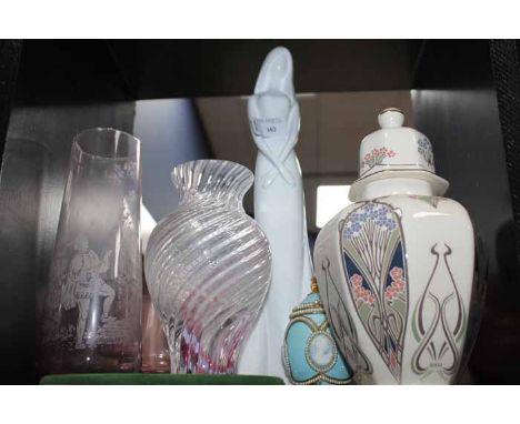 GROUP OF GLASS AND CERAMIC FIGURES