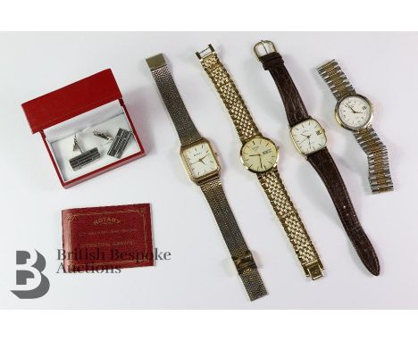 Miscellaneous watches, including Hermes Quartz (moving forward), Rotary Bi-metal Quartz in the original box with extra link (