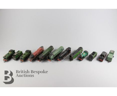 Collection of eight tank engine trains with four tenders; including HO gauge LMS 4-6-0 with 6 wheel tender R759 No. 5322 in g