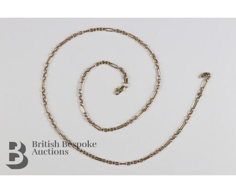9ct gold chain, approx 54 cms in length, approx 10 gms.&nbsp;