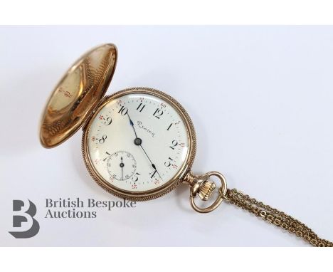 Lady's American 10ct yellow gold full hunter self wind Regina pocket watch, movement nr 3124304, with dust cover nr 7341, hav