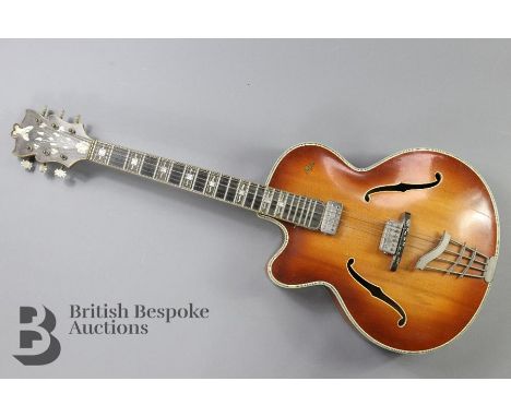 Vintage Hofner Committee Acoustic Guitar, circa 1959, with spruce top with birdseye maple back and sides, with electric picku