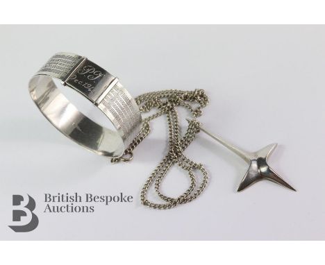 Ernest J Blyth for Ivan Tarratt silver cross, Birmingham hallmark dated 1970, approx 8 x 4 cms, on a chain approx 72 cms, tog