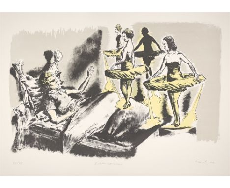 Neo Rauch (Leipzig 1960 – lebt in Leipzig). „Lichtbringerinnen“. 2012Farblithografie auf Velin. 46&nbsp;×&nbsp;71&nbsp;cm (53