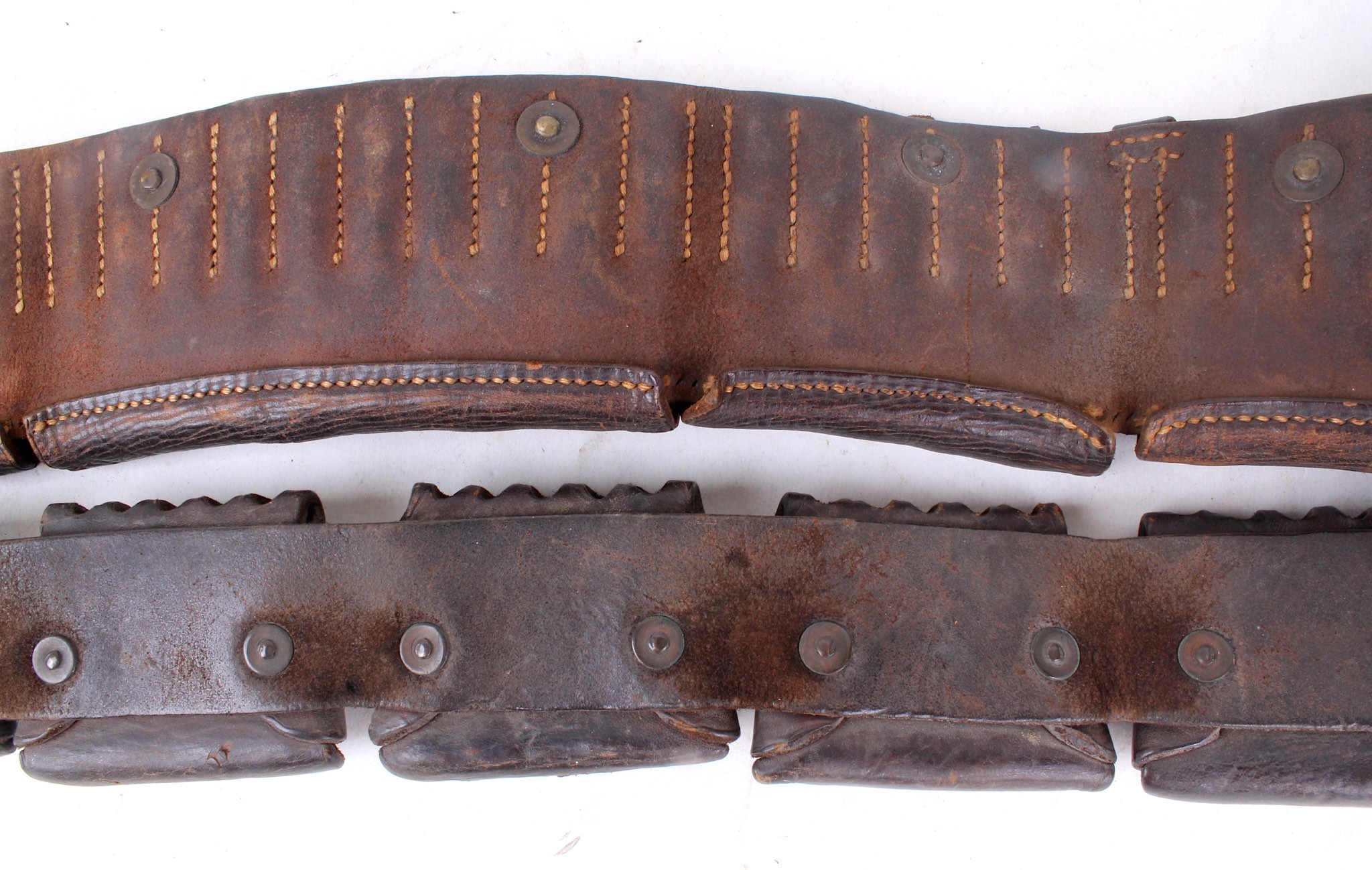 A .303 rifle brown leather ammo bandolier 1888/89 pattern, Boer war use ...