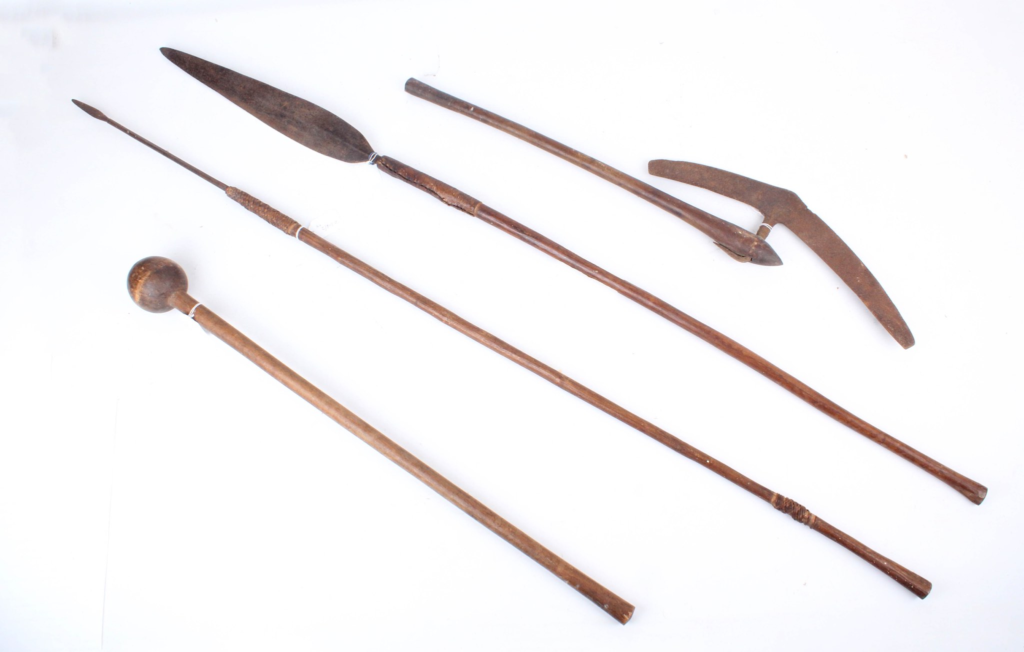 19th Century Zulu throwing spear Assegai, broad feather shape blade