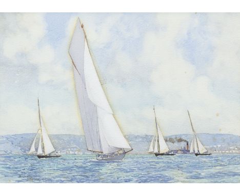 ROBERT CLOUSTON YOUNG RSW (SCOTTISH 1860 - 1929),
The CLUB STEAMER
watercolour on paper, signed
25cm x 35cm
Mounted, framed a