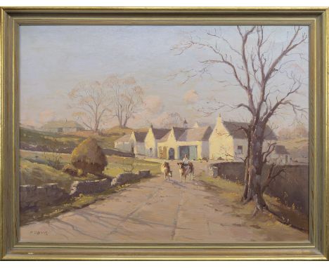 R FORSYTH,
RURAL SCENE WITH CATTLE
oil on canvas, signed
61cm x 82cm
Framed