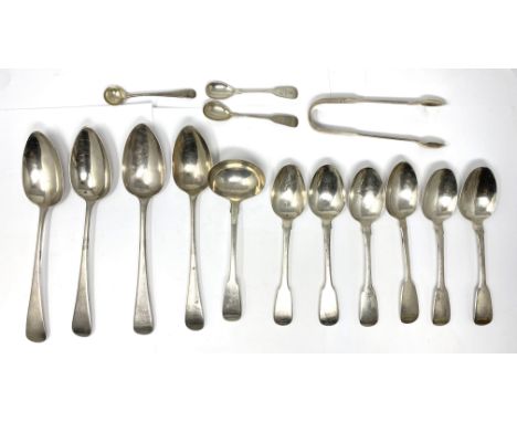 GEORGIAN AND VICTORIAN TABLE SILVER various makers, comprising: four Old English pattern tablespoons, London, 1798-1810; six 