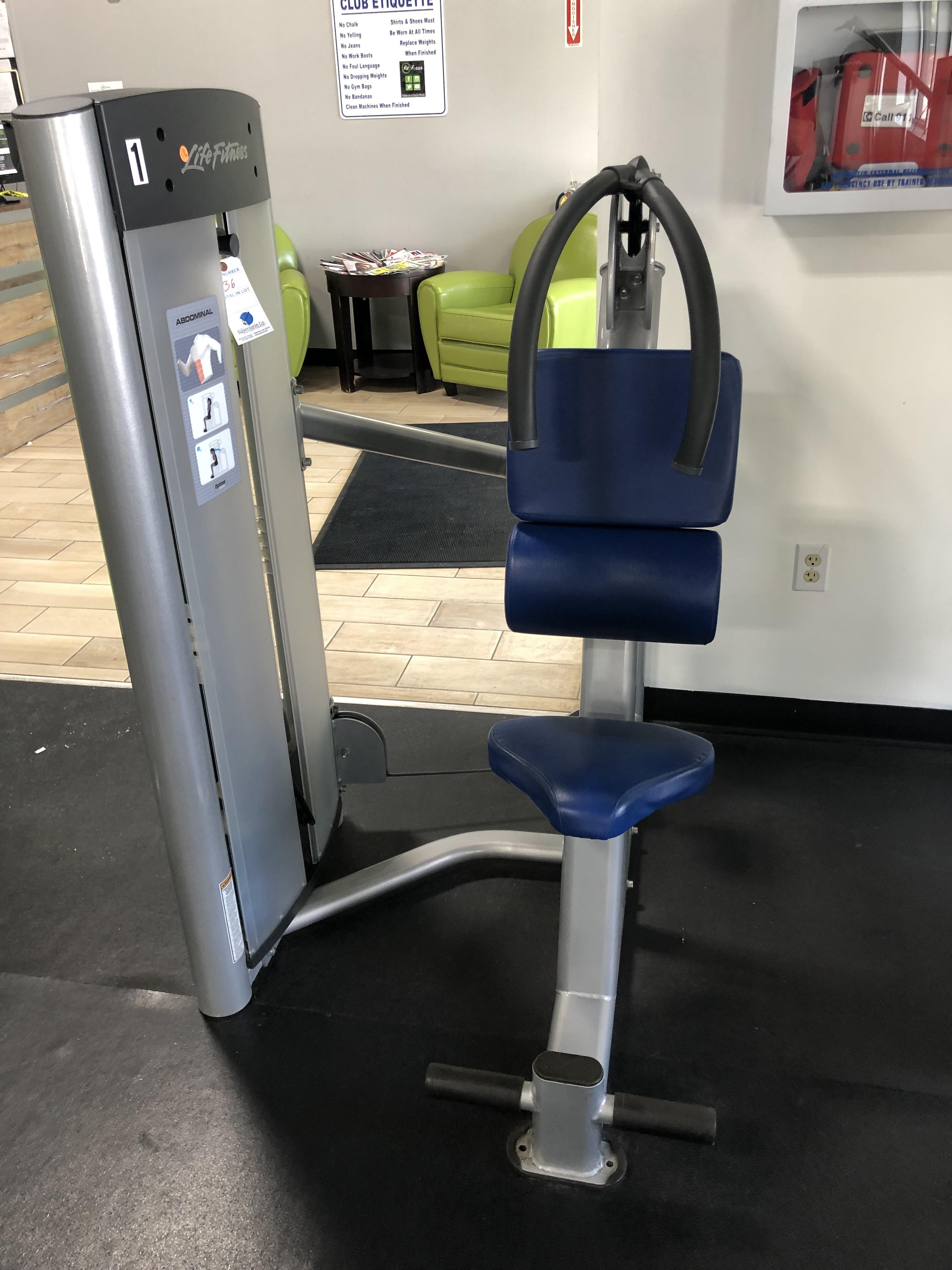 Life Fitness Abdominal Crunch Machine w/ OSTWR0102102 OS Tower Frame