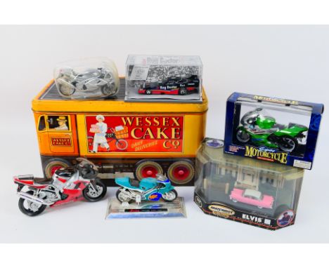 Corgi, Matchbox, Kandytoys, Saico, Other - 6 x boxed and unboxed die-cast model motorbikes and cars - Lot includes a limited 