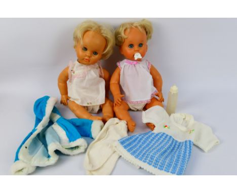 Pedigree - Two unmarked vintage 'First Love' dolls. The rubber band jointed vinyl dolls have some very light signs of play, o