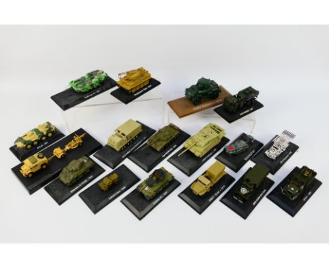 Atlas Editions, Amercom, HM, - 15 x unboxed die-cast model vehicles - Lot includes an Amercom M270 Multiple Launch Rocket Sys