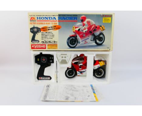 Kyosho - A boxed 1:7 scale Honda Racer NSR 500 - The #9061 model comes with controller, instruction manual, and antenna. Mode