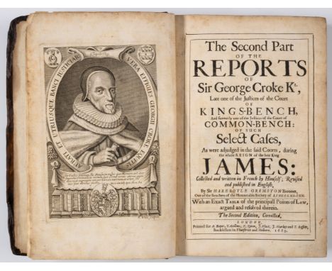 Law.- Croke (George) The Second Part of the Reports of Sir George Croke Kt...., second edition, engraved portrait frontispiec