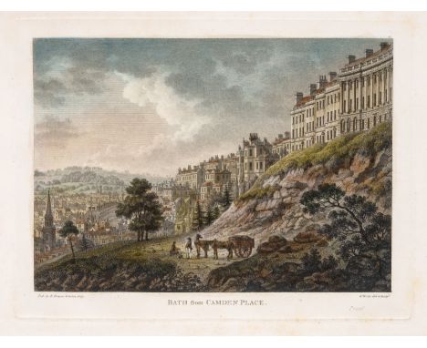 Bath.- Watts (William) Select Views of the Principal Buildings...in the Cities of Bath and Bristol, 15 hand-coloured etched p
