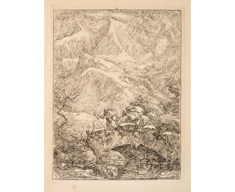 Barker (Thomas) Thirty Two Lithographic Impressions, from Pen Drawings of Landscape Scenery by Thomas Barker, mounted lithogr